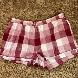Cynthia Rowley Red and White Plaid Women's Pajama Shorts
